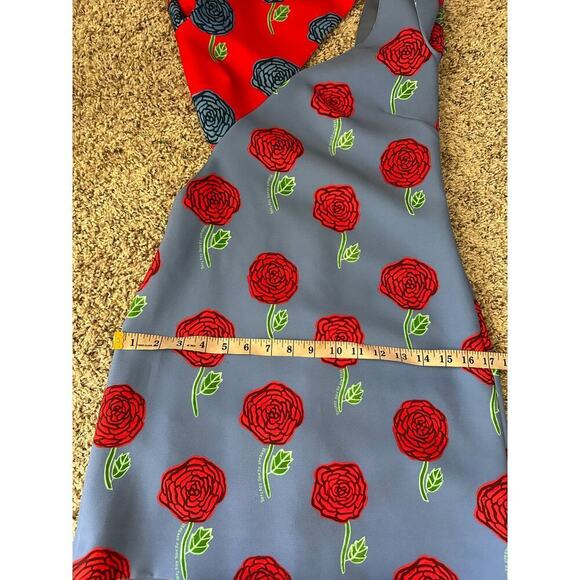 Versace Jeans Couture Womens Blue Printed Rose Cocktail and Party Dress - Picture 8 of 10